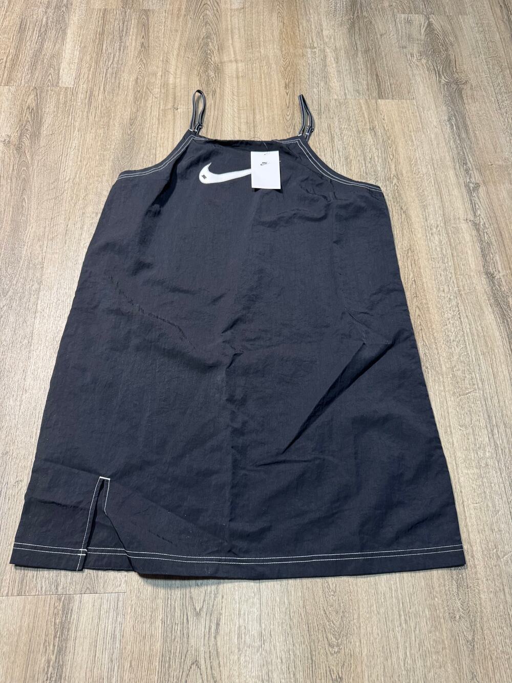 Nike Women's Black Spaghetti Strap Tank Dress with White Swoosh
